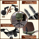Armless Desk Chair, PU Leather Office Chair, Ergonomic Computer Task Chair