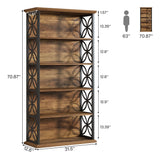 Tribesigns 71"  Tall Bookshelf,  6-Tier Industrial Bookcase with Metal Frame