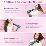 Morfone 12pcs-in-1 multiple accessory hair dryer. With accessories such as combs, hair clips,