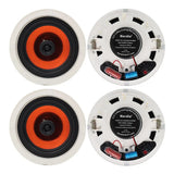 Herdio 6.5" 4 PCS Ceiling Speakers Home recessed Speaker System Max Power 600 Watts for Kitchen