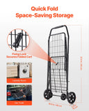 Shopping Cart, Folding Grocery Utility Cart With Swivel Wheels