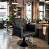 Salon Barber Chair for Hair Stylists Hydraulic Lift,360° Swivel Lock,Adjustable Height,Tufted PU