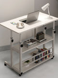 Swivel Wheel Home Desk Height Adjustable Bedside Table with Rolling Wheels Mobile Laptop Standing Desk