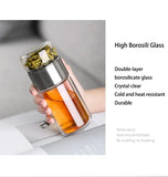 Tea Water Bottle High Borosilicate Glass Double Layer Tea Water Cup Infuser