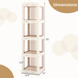 360° Spinning Bookcase w/ Swivel Base, 4-Tier Revolving Bookshelf