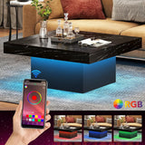 Engineered Wood Low Coffee Table for Living Room Rustic Brown & Black