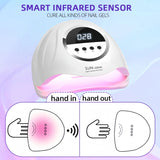 320W UV LED Nail Lamp 72LEDS Gel Polish Drying Lamp with Automatic Sensing 4 Timer Professional Nail
