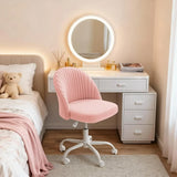 Furniwell Office Chair Armless Cute Desk Chair Modern Adjustable Swivel Vanity Task Computer Chair Home