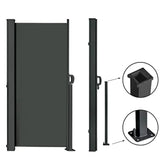 185 x 73 Retractable Side Awning Waterproof UV-Resistant Folding Privacy Screen
