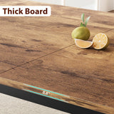 Industrial Rectangular Dining Table for 6-8 People Sturdy Metal Frame Table