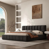 Queen Size Platform Bed with 38.5-inch High Extra-Thick Soft Headboard