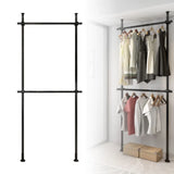 Garment Rack Hanger Organizer Ceiling Top & Floor Metal Closet