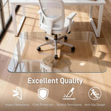 Tempered Glass Chair Mat with Anti-Slip Pads for Preventing Chair