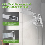 Hibbent  Dual Shower Head Combo, High Pressure Handheld Shower Wand, 16'' Adjustable