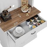Kitchen Pantry Cabinet, 71 in Tall Kitchen Hutch Storage Cabinet with Microwave Stand