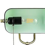 Green Glass Bankers Desk Lamp for Study, Office, LED Bulb Included