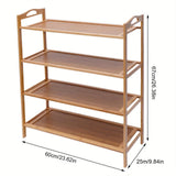 4-Tier Bamboo Shoe Rack |Durable, Stylish for Hallway |Lightweight & Sturdy