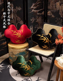 Creative Backside Cushion Emboidery Pillow Bamboo Retro Decorative Pillow Cover For Sofa Chair Bedding Fan Cushion