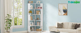 Tribesigns 6 Tier Corner Bookshelf, 64.96 Inch Tall Industrial Corner Bookcase