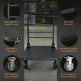 Collapsible Heavy-Duty Push Cart Dolly for Moving Large Items | Swivel Platform Hand Truck | Space-Saving Furniture Lifting Aid