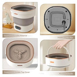 Portable 16L Mini Washing Machine with Spin Basket Foldable Laundry Machine for Underwear Socks