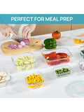 8-Pack Glass Food Storage Containers – Airtight, Oven & Microwave Safe, BPA-Free