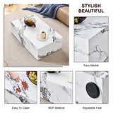 Rectangle Faux Marble Coffee Table MDF Living Room Tea Center TV Table