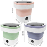 Mini Foldable Washing Machine 12L Capacity Pure Copper Motor 3 Washing Modes Easy To Move for Baby