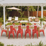 Furmax Metal Dining Chair Indoor-Outdoor Use Stackable Classic Trattoria Chair Chic Dining Bistro Cafe