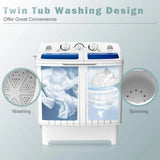 RV/Apartment/Dorm Use, Plastic, Blue+White, 20Lbs Capacity Portable hine with Timer Control