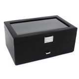 24 Slots Mens Watch Box Case Organizer With Valet Drawer