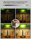 Green Glass Bankers Desk Lamp for Study, Office, LED Bulb Included