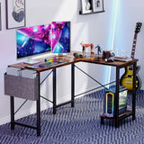 MCQ 50 Inch L-Shaped Office Computer Desk with Wooden Desktop