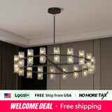 23.6 Inches Luxury Chandeliers Crystal Living Room Bedroom Decorative Light