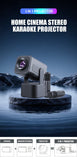 Minl Outdoor projector karaoke projector 1080P portable home KTV camping