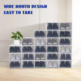 24pcs/set Transparent Plastic Shoe Case, Organizer Drawer Shoe Rack White