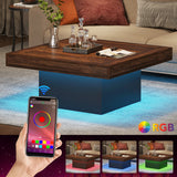 Engineered Wood Low Coffee Table for Living Room Rustic Brown & Black