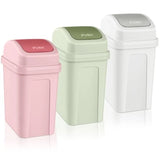 Pcs Bathroom Trash Can with Swing Lid Small Garbage Can Plastic Bathroom Trashcan
