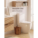 2 Gallons Rectangular Wastebaskets Acacia Wood Waste Basket with Handles