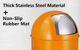 17 Gal / 65L Push Lid Trash Can Commercial Grade Brushed Stainless Steel for Outdoor/Kitchen,Home