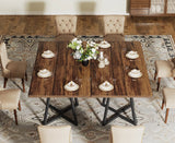Tribesigns Square Dining Table for 4, 31.5" Industrial Dinner Table with Metal Base, Wood Kitchen Table for Dining Room