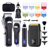 Professional Hair Clippers For Men Nose Hair Trimmer Beard Trimmer 4-piece Set, Cordless Rechargeable