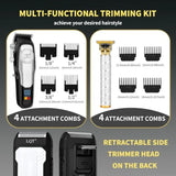 Professional Cordless Hair Clippers and Beard Trimmer Set for Men LED Display Long Battery