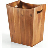 2 Gallon Acacia Wood Wastebasket Small Trash Can For Bathroom Bedroom Office