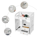 Bathroom Shelf White Wall Cabinet Bathroom Wall Mounted Wall Cabinet with 2 Drawers for