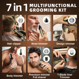 Ufree Beard Trimmer for Men, Electric Razor Shaver, Cordless Hair Clipper Shaving Kit for Mustache Body Nose Ear Hair