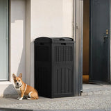 30 Gallon Outdoor Trash Can with Lid, Waterproof Resin Garbage Bin