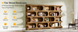 Tribesigns 71" Tall Bookcase, 4-Tier S-Shaped Bookshelf, Wood Decorative Storage Shelving