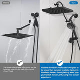13'' High Pressure Rainfall Shower Head Combo, 5 Spray Modes, 10 Mode Handheld, All Metal 4-Way Diverter Arm