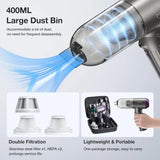 Handheld Vacuum Cordless, Car Vacuum Cleaner 18000Pa Powerful Suction